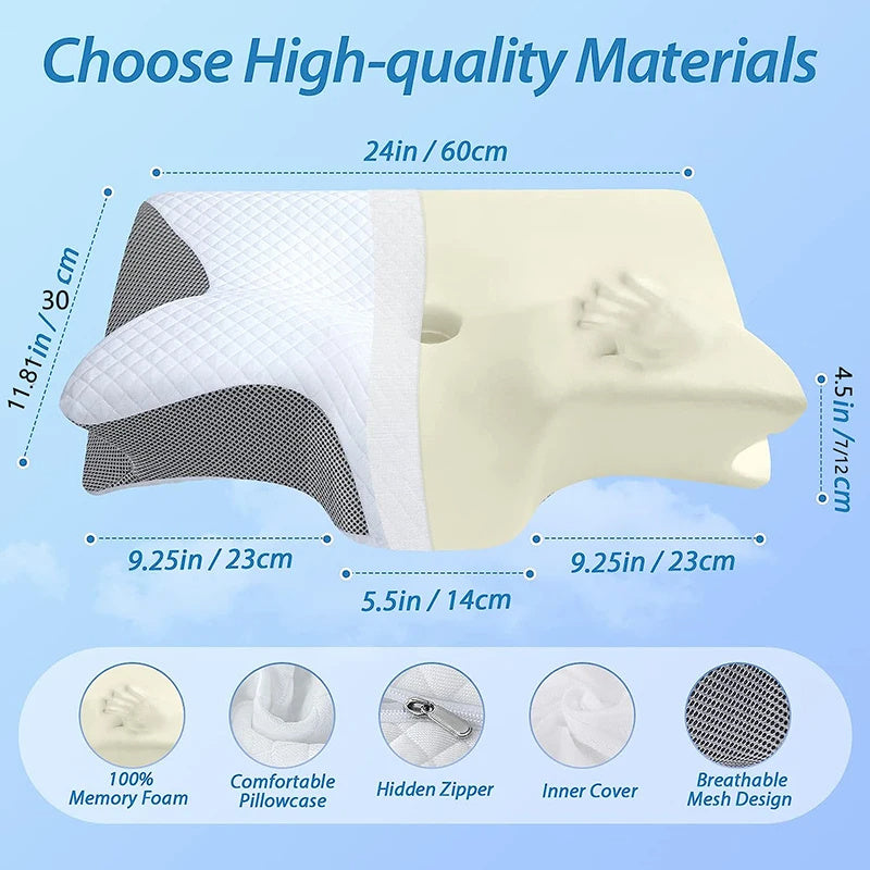 Ergonomisches Premium-Nackenstützkissen – Orthopädischer Memory Schaum für entspannten Schlaf